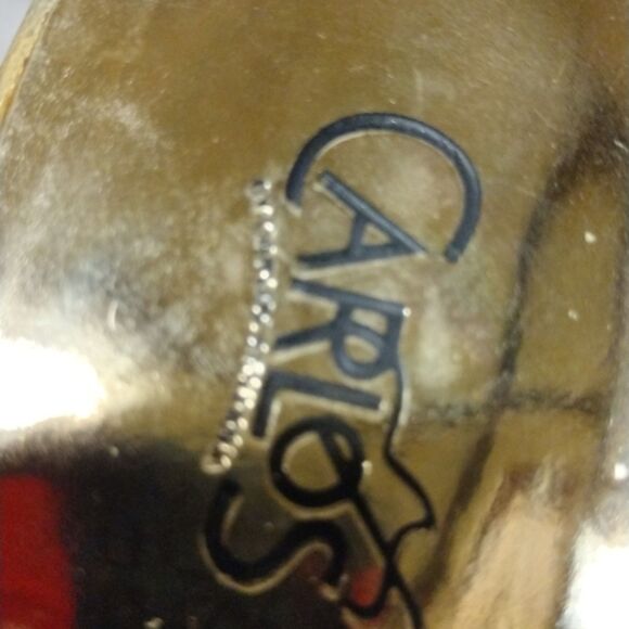 Carlos Santana Gold Woven Cork Platform Wedges 8.5M! - Picture 3 of 12